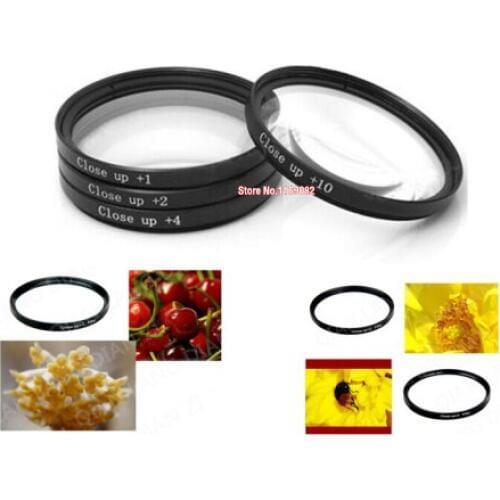 4 pcs 46mm 46mm Macro Close up +1 +2 +4 +10 SLR Lens Filter Kit Set For 46mm lens filter Camera