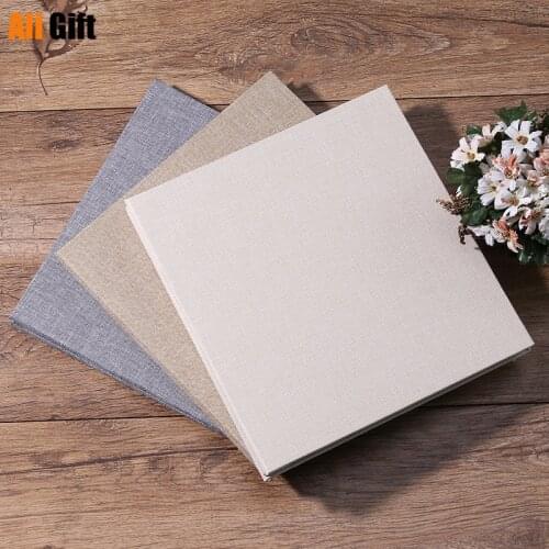 New Linen 16inch DIY Photo Album Lovers Birthday Gift Wedding Photos Baby Photo Ablum Scrapbook Paper Crafts Albums Sticky
