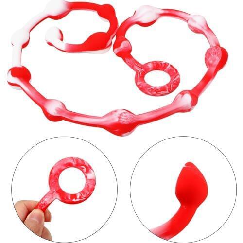 110cm Anal Sex Toys Super Size Silicone Anal Beads Long Anal Butt Plug Safe Pull Ring Dilatator Ball