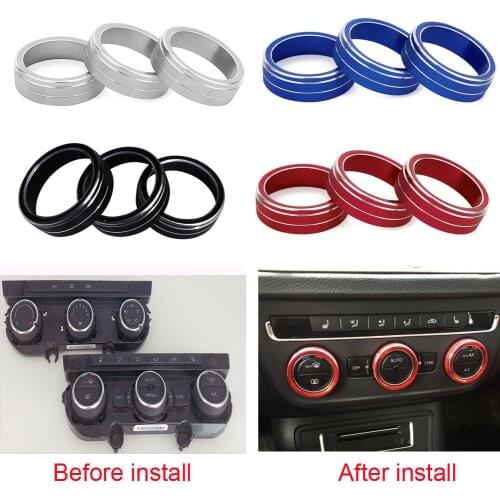 Car styling for Skoda Kodiaq AC Air conditioning knob button cover ring