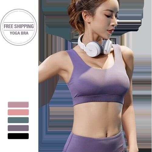 Womens Hight Impact Sports Bra Padded Support Yoga Bra Breathable Fitness Workout Racerback Sports Top