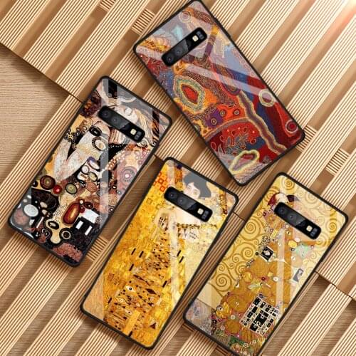 The kiss Gustav Klimt Tempered Glass Phone Case for Samsung Galaxy S8 S9 S10 S20 Plus J4 J6 J8 2018 NOTE 8 9 10