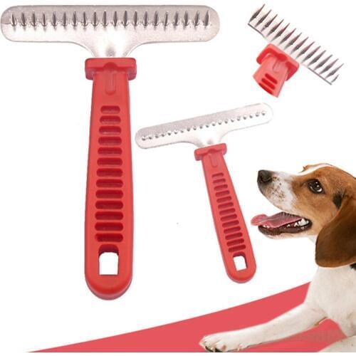 Dematting Pet Comb Stainless Steel Pins Combs Dog Cat Grooming Undercoat Rake Brush Pets Groomer Reduces Knots Tangles Instantly