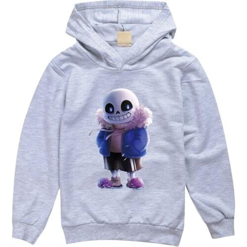 2-13Y Children Clothes Skeleton Brother Long Sleeve Hooded Thin Tshirt Game Undertale Sans Kids Cartoon T-Shirts For Boys Girls