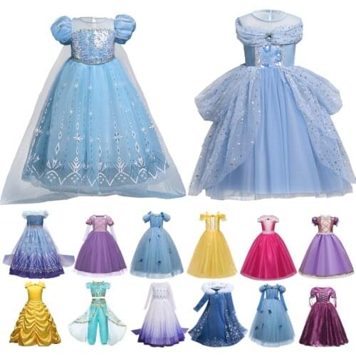 Girls Princess Costume For Kids Halloween Cosplay Party Fancy Dress Up Children Christmas Carnival Clothes 4 5 6 7 8 9 10 Year