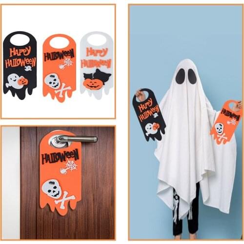 1pcs Halloween Felt Door And Window Pendant Home Decoration Pumpkin Ghost Skull Tag Showcase Shopping Mall Holiday Pendant Prop