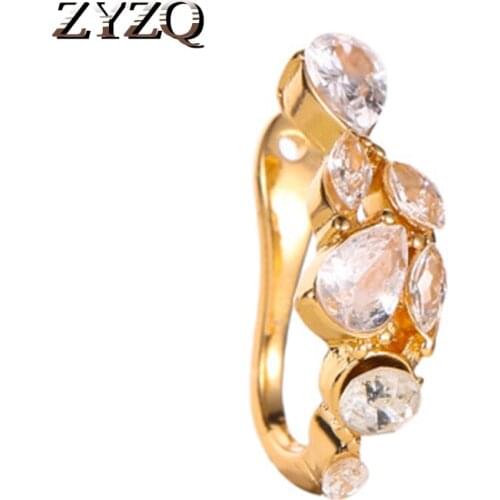ZYZQ Exquisite Open Jewelry Ear Clip For Women With Dazzling Cubic Zircon Stone Settings High Quality Wholesale Lots&Bulk