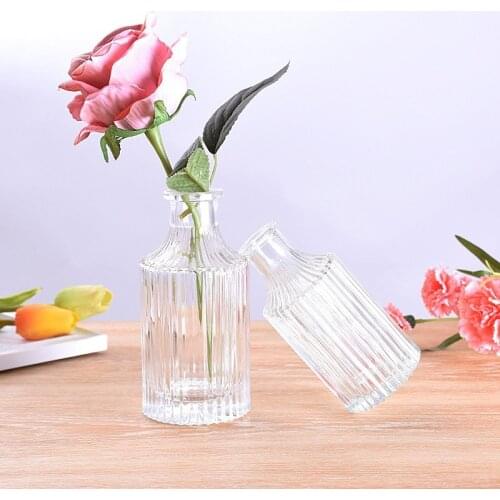Simple Modern Transparent Glass Small Vases Ins Vintage Mini Table Flower Vase Floreros De Decoracion Home Decor Craft Jars