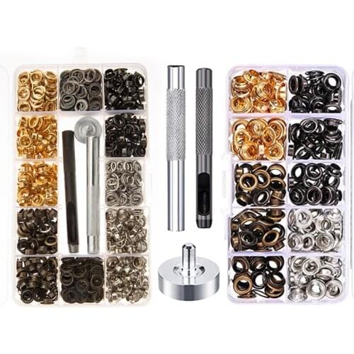 4 Colors Metal 6MM Eyelet Buckles & Eyelets Mould Tools Grommets for Scrapbooking Tag Boot Clothes DIY Leather Craft Accessories