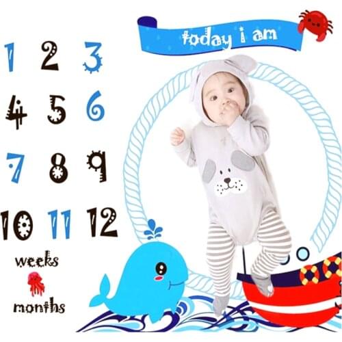 Lovely New Born Baby Milestone Monthly Background Blanket Infant Photo Props Backdrop Cloth Bebe Boy Girl Picture Accessories