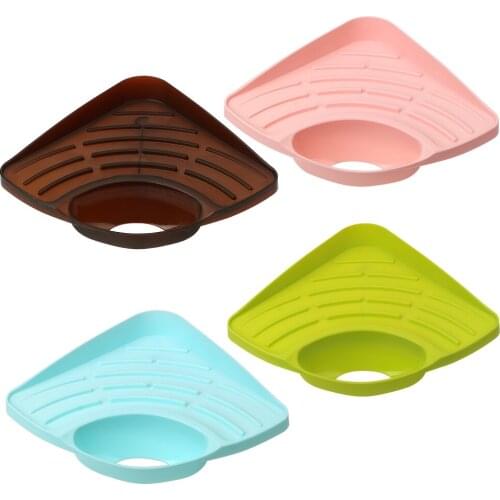 Kitchen Organizer Storage Racks Triangular Sink Rack Sink Soap Shelf Sink Sponge Stand with Sucker Kitchen Accessory