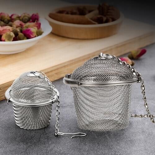 Stainless Steel Tea Strainer Locking Loose Leaf Tea Infuser Fine Mesh Tea Ball Strainer Herb Spice Filter Kitchen Accessories
