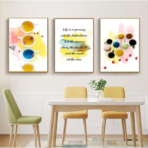 Nordic Scented Color Tea Picture Poster Canvas Print Painting Wall Art Living Room Home Decoration