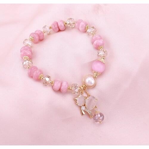 2021 new crystal bracelet womens Korea fashion red grain stone gourd bangles jewelry manufacturers wholesale hand accessories