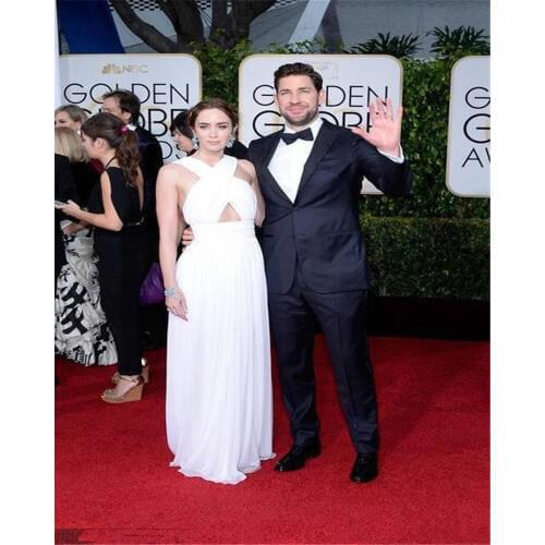 New Modern White Chiffon A-Line Evening Dress Long 2019 Elegant Pleat Slim Cut Formal Evening Dress Party Gowns Vestido De Festa