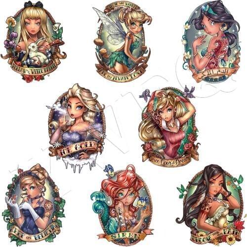Girls Clothes Appliques Princess Patches Badges Heat Transfer Garment Accessory New Diy Washable Cartoon Stickers