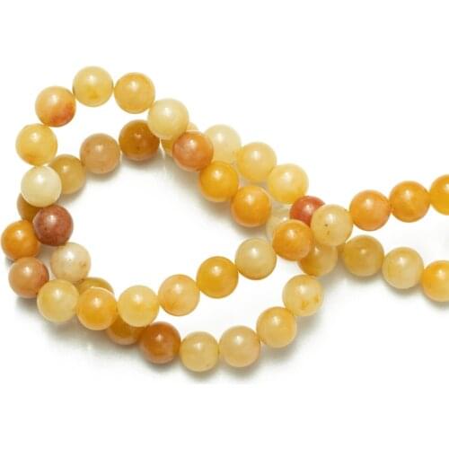 Wholesale Natural Stone Beads Yellow Topazes Jades Loose Beads Needlework for Jewelry Making 4mm 6mm 8mm 10mm 12mm DIY Bracelet