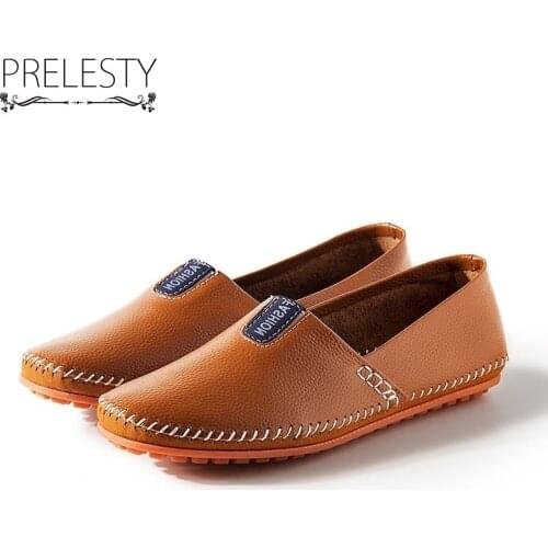 Prelesty Basic Style Men Slip on Shoes Microfiber Comfortable Non-slip Rubber Outsole Simple Mocassin Autumn Shoes Waterproof DS