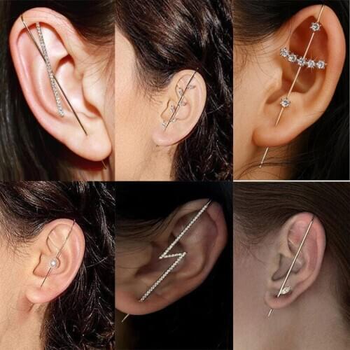 925 silver inlaid diamond earrings with real gold plated earrings, piercing earrings for women