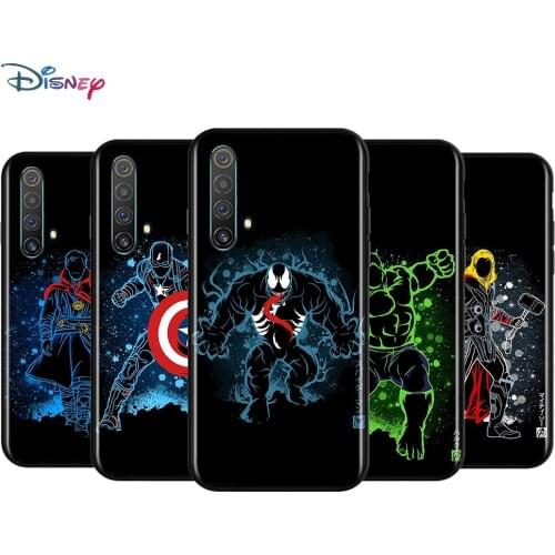 Silicone Black Cover Marvel Superhero For Realme 2 3 3i 5 5S 5i 6 6i 6S 7 Global X7 Pro 5G Phone Case Shell