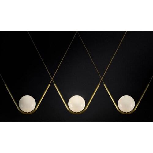 Modern Glass Pendant Lights Bar Loft Industrial V Shade Gold Hanging Lamp Living Room Bedroom Kitchen Light Fixtures Home Decor