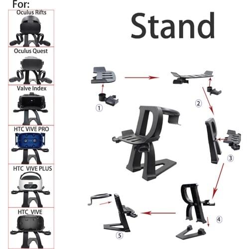 VR Stand Holder Storage Rack Set for Oculus Quest 2 VR Headset And Wireless Controller for Oculus Rift S for HTC VIVE Plus / Pro