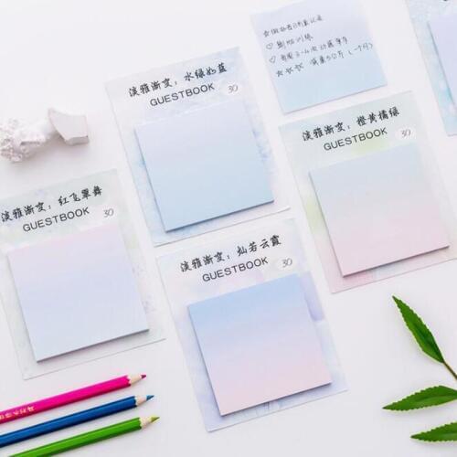 Light And Elegant Gradient Message Memo Pads N Times Posted Notebook Convenient Notepad Memo Office School Supplies Stationery
