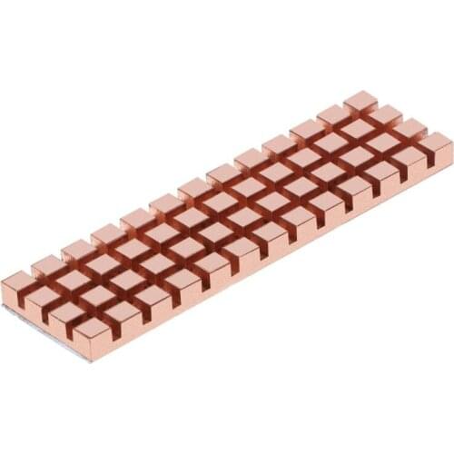 Pure Copper Heatsink Cooler Heat Sink Thermal Conductive Adhesive for M.2 NGFF 2280 PCI-E NVME SSD 70x20MM Thickness 1.5/2/3/4MM