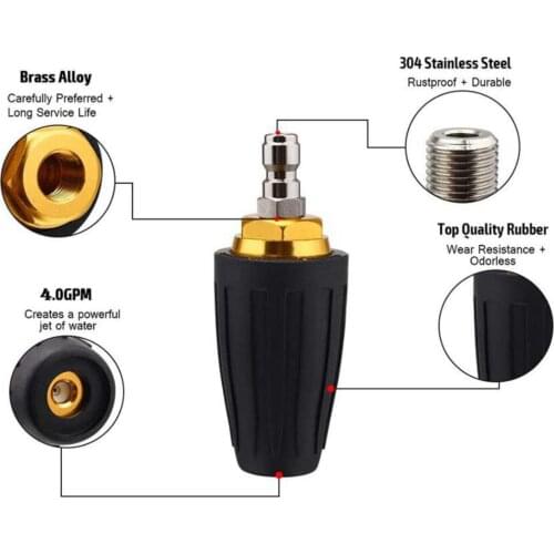 Pressure Washer Extension Adapter 3600PSI Turbo Spray Nozzle Tips Kit 1/4"