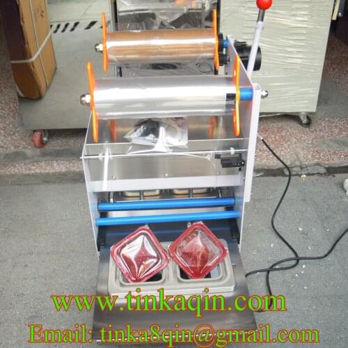 FGJ-F1-2 Semi-automatic capping machine Tofu box Sealer Trays sealing machine Square box packing machine paper Box sealing mach