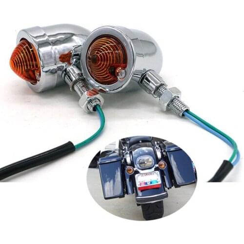 12v Vintage Turn Signal Motorcycle Blinker Lights for Harley 883XL 1200 Cafe Racer Universal Turn Signals Lamp Indicator Light