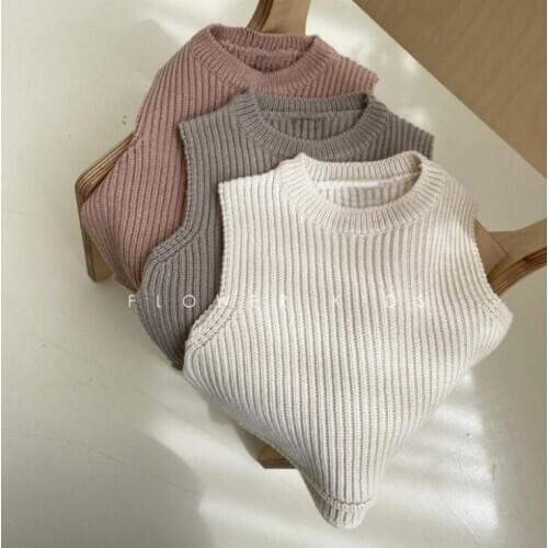 2021 New Arrival Girls Boys Knitted Sweaters Spring Fashion kids Pullover Vest 1-6 Years QS315