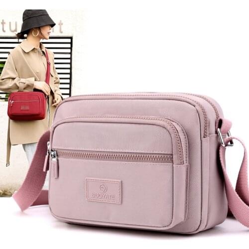 High Quality Nylon Women Multi-pocket Handbags Shoulder Messenger Bag Female Retro Daily Totes Lady Elegant Handbags