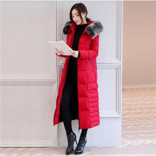 Fox Real Fur Hooded Down Coat Female Winter Brand X-Long Jacket Women Clothes Korean 20% Duck Down Parka Hiver 299220