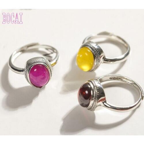S925 sterling silver jewelry Thai silver ring high quality natural stone 2019 womans silver ring