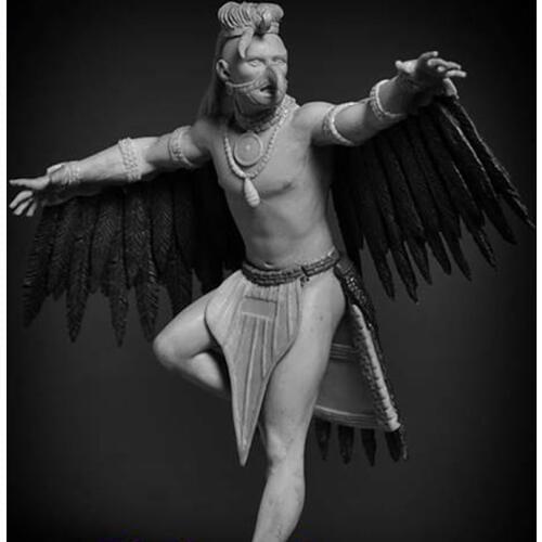 1/24 75mm ancient warrior man stand Dancer Resin figure Model kits Miniature gk Unassembly Unpainted