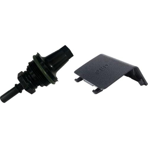1 Pcs Waste Valve Chamber Cover Waste Valve & 1 Pcs Diagnostic Plug Cover OBD Black LHD Panel Decorative Cover