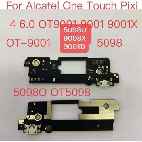 1pcs Charging Port Board For Alcatel One Touch Pixi 4 6.0 9001D 9008X OT5098 50980 Flex Cables Replacement USB Charger Dock