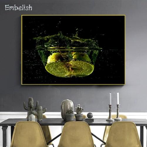 1 Pieces Lemon In Water Modern Home Decor Wall Art Picture For Kitchen Living Room Fruits HD Spray On Canvas Oil Painting Poster