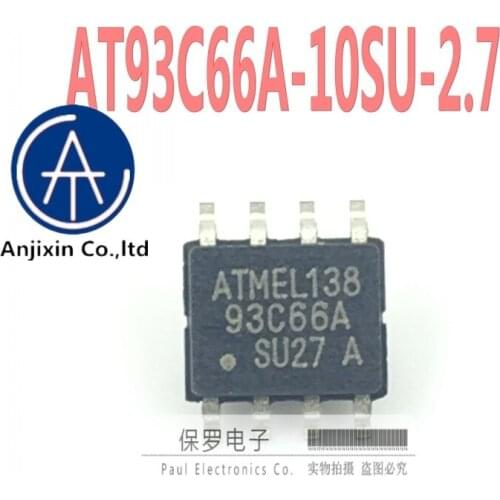 10pcs 100% orginal and new memory 93C66A AT93C66 AT93C66A-10SU-2.7 SOP-8 SMD real stock