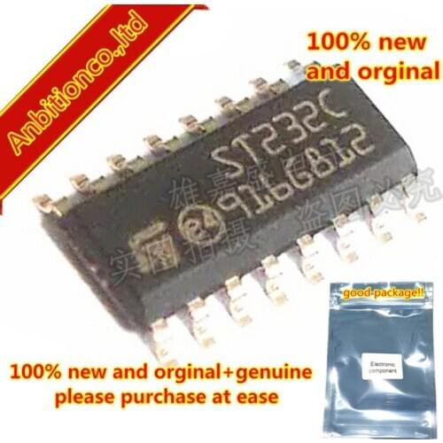 10pcs 100% new and orginal ST232CDR ST232 ST232C SOP16 RS232 5V POWERED MULTI-CHANNEL RS-232 DRIVERS AND RECEIVERS in stock