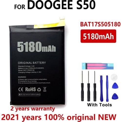 100% Genuine 5180mAh Batteria For Doogee S50 Battery Phone Replacement Battery For Doogee S50 BAT17S505180 with free gift tools