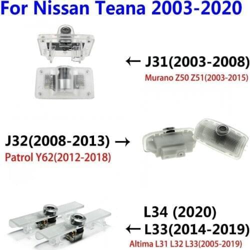 2X LED Car Door Light Ghost Projector Logo Lights For Nissan Teana J31 J32 J33 Altima L31 L32 L33 L34 Murano Z50 Z51 Patrol Y62
