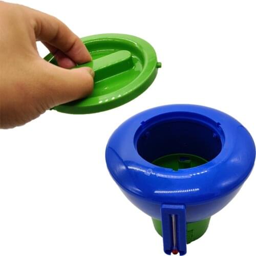 7inch Floating Pool Chemical Bromine Chlorine Dispenser, with Thermometer, for Indoor Outdoor Swimming Pool Cleaning
