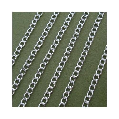 Free shipping!!!!100M/lot Platinum Plated Twist Curbe Chain 2.5x3.5mm