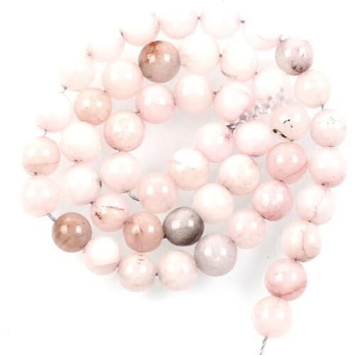 Natural Stone Beads Light Pink Patterm Marble Loose Beads for Jewelry Making Needlework DIY Bracelet Strand 4-12 MM