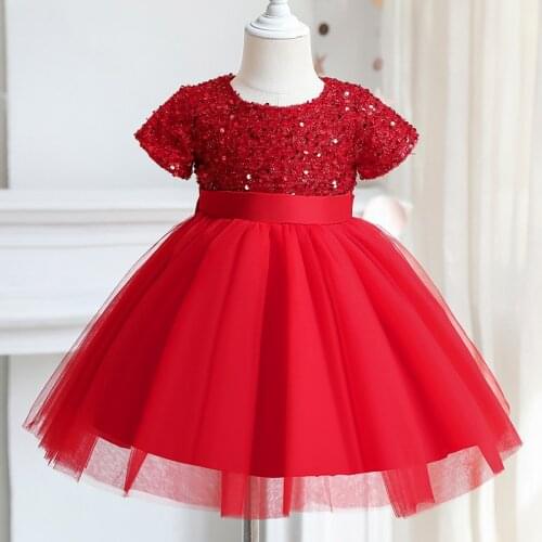 Floral Baby Dress 1-5y Sequins Clothing Toddler Dresses Girls Dress Princess Dress Baby Baptism Dress For Baby Girl Christening