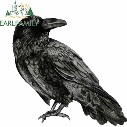 EARLFAMILY 13cm x 7.9cm for Raven Car Stickers Motorcycle Helmet Fine Waterproof Anime Creative Laptop Decal for VAN Decoration