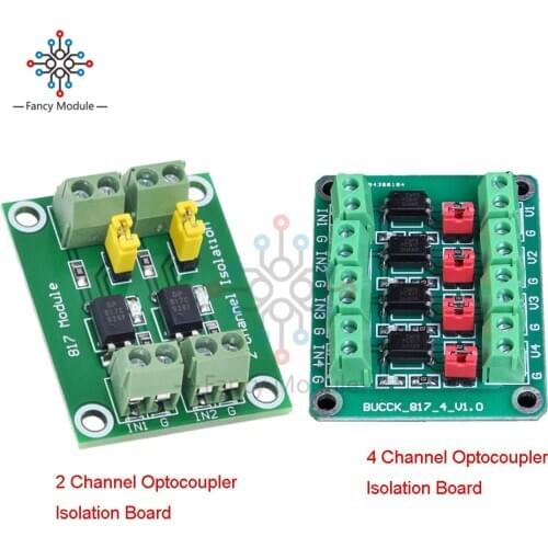 PC817 4/2 Channel Optocoupler Isolation Board Voltage Converter Adapter Module 3.6-30V Driver Photoelectric Isolated Module