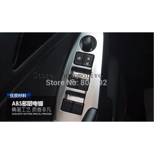 Chrome Car Window Regulator Cover Sticker For Mazda 3 AXELA 2014 2015 2016 2017Dedicated 4pcs